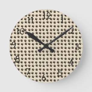 Paws and Numbers Wall Clock