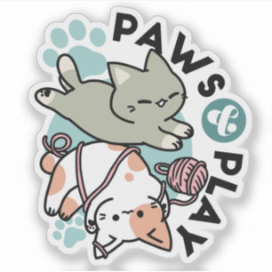Paws and Play – Adorable Cat Illustration