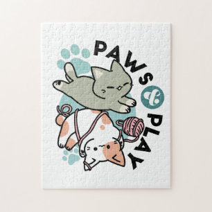 Paws and Play – Adorable Cat Illustration Jigsaw Puzzle