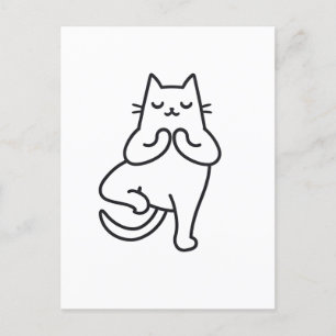 Paws and Poses: Feline Flow Yoga cat lover design Postcard