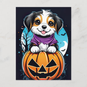 Paws and Pumpkins, Cute Halloween Postcard