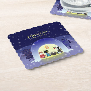 Paws and Purity: Edneko's Kamakura Festivity Paper Coaster