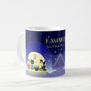 Paws and Purity: Edneko's Kamakura Festivity with Coffee Mug