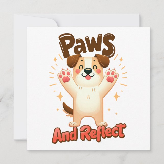 Paws And Reflect Cute Dog Invitation (Front)