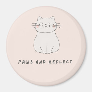 Paws And Reflect Self Care Cat Lovers Pet Themed Magnet
