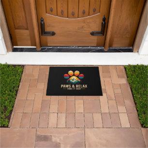 Paws and Relax Take It Easy Vintage Mountains Dog Doormat