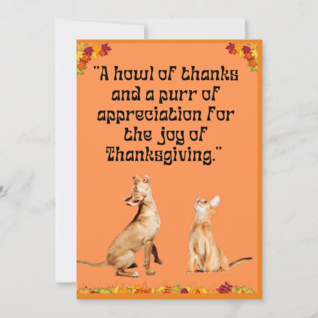 Paws and Thanks: Thanksgiving Cards  (Front)