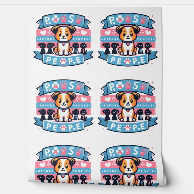 Paws Before People Cute Dog Lover Digital Art Wallpaper (Unrolling)