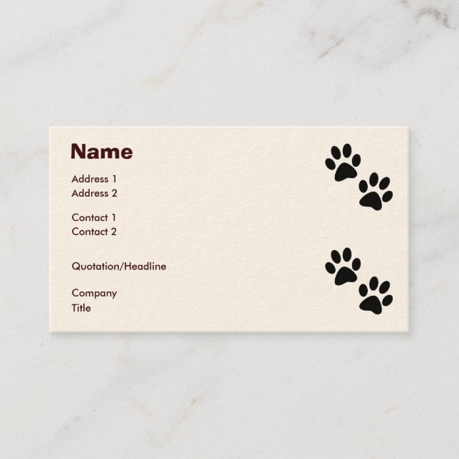 Paws Business Card (Front)
