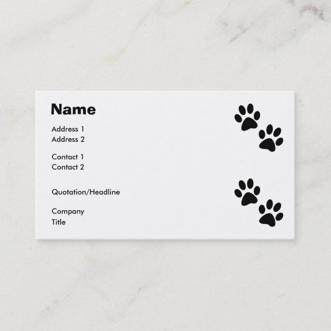 Paws Business Card (Front)