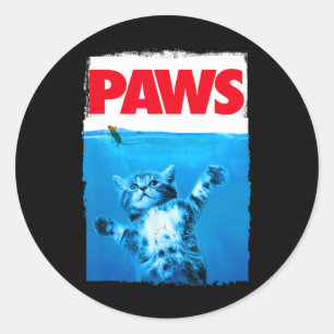 Paws Cat And Mouse Top Classic Round Sticker