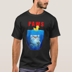 Paws Cat And Rubber Duck Cute  Cat  Parody Op T-Shirt