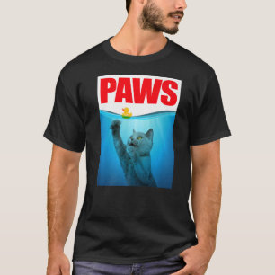 PAWS Cat And Yellow Rubber Duck Cute Kitten Cat Pa T-Shirt