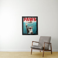 PAWS Cat Kitty Parody Of The Jaws Movie Poster 