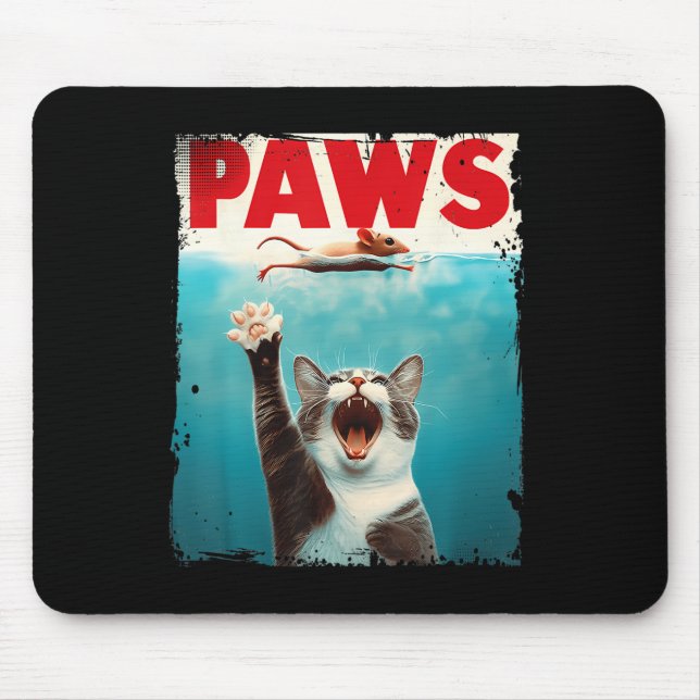 Paws Cat Mouse Parody Cat Shark Chasing Mouse Kitt Pad (Front)