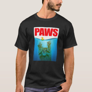 PAWS Cute Kitten Cat And Yellow Rubber Duck T-Shirt