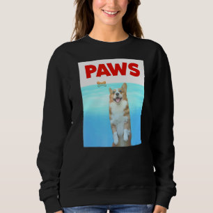 Paws Dog Parody 80s Corgi Shark  Dog Sweatshirt
