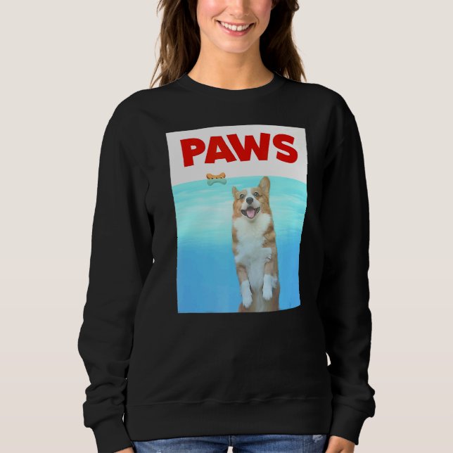 Paws Dog Parody 80s Corgi Shark  Dog Sweatshirt (Front)