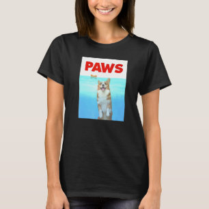 Paws Dog Parody 80s Corgi Shark Dog T-Shirt