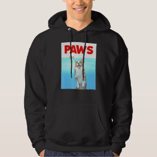Paws Dog Parody 80s Corgi Shark Funny Dog Hoodie