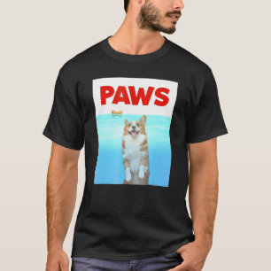 Paws Dog Parody 80s Corgi Shark Funny Dog T-Shirt
