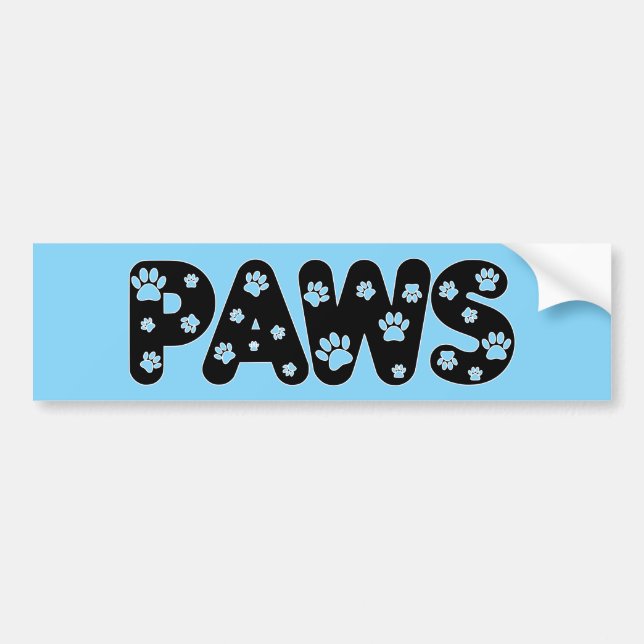 Paws Dog Paw Prints Bumper Sticker (Front)