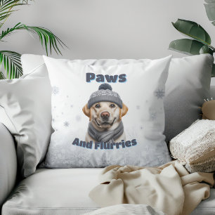 Paws & Flurries - Winter Dog Design Cushion
