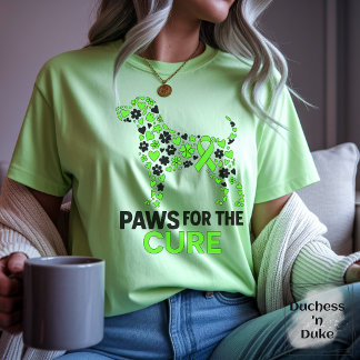 Paws for a Cure Blood Cancer Lymphoma Awareness  T-Shirt