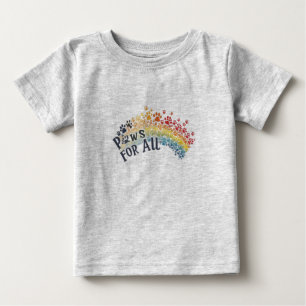 Paws for All – Rainbow Paw Print Unity Baby T-Shirt