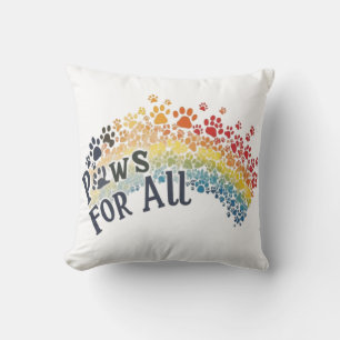 Paws for All – Rainbow Paw Print Unity Cushion