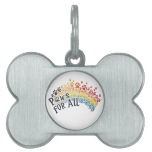 Paws for All – Rainbow Paw Print Unity Pet ID Tag
