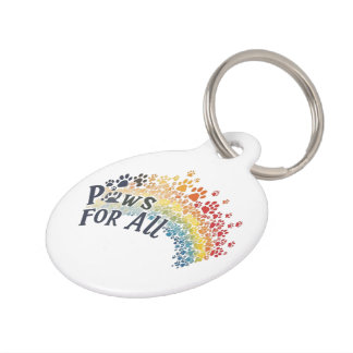 Paws for All – Rainbow Paw Print Unity Pet Tag