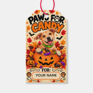 Paws for Candy Personalised Halloween Dog Gift Tags