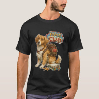 Paws For Class Funny Back To School Dog Backpack T-Shirt
