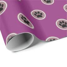 Paws-for-Giving Gift Wrap (Mocha/Plum)