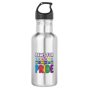 Paws for Pride Rainbow Paw Print Pet Lover Shirt_1 532 Ml Water Bottle