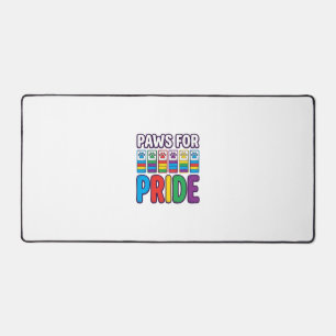 Paws for Pride Rainbow Paw Print Pet Lover Shirt_1 Desk Mat