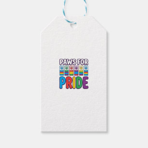 Paws for Pride Rainbow Paw Print Pet Lover Shirt_1 Gift Tags