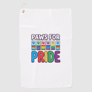 Paws for Pride Rainbow Paw Print Pet Lover Shirt_1 Golf Towel