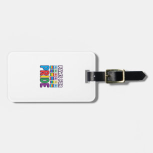 Paws for Pride Rainbow Paw Print Pet Lover Shirt_1 Luggage Tag