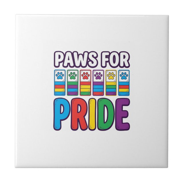 Paws for Pride Rainbow Paw Print Pet Lover Shirt_1 Tile (Front)