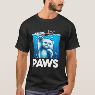 PAWS Funny Cat Kitten For Shark And Cat Lovers T-Shirt