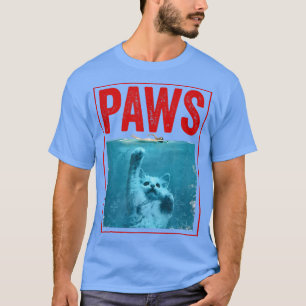 PAWS Funny Cat Kitten  For Shark And Cat Lovers  T-Shirt