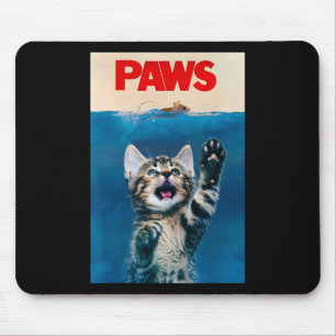Paws Funny Cat Parody Cat Lover Gift Kitten Shark  Mouse Pad