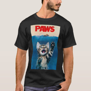 Paws Funny Cat Parody Cat Lover Gift Kitten Shark T-Shirt