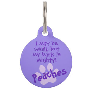 Paws Funny Quote, Name Phone Text   Pastel Purple Pet Tag