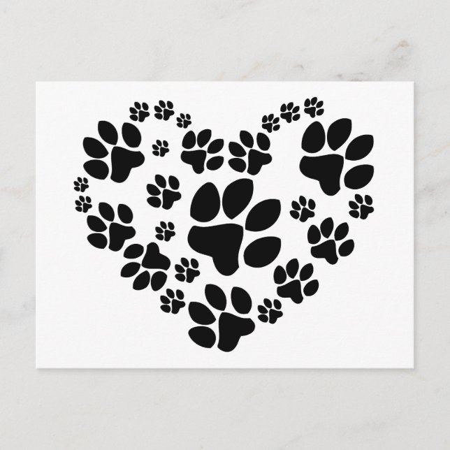 Paws Heart Postcard (Front)