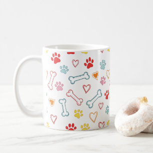 Paws & Hearts Pattern Coffee Mug