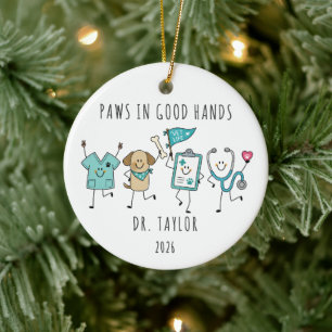 Paws in Good Hands Veterinarian Ornament
