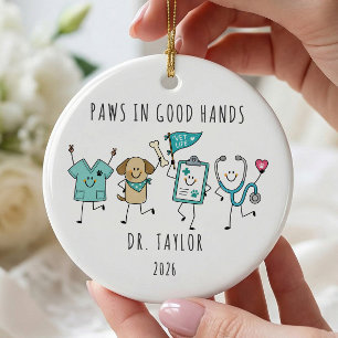 Paws in Good Hands Veterinarian Ornament